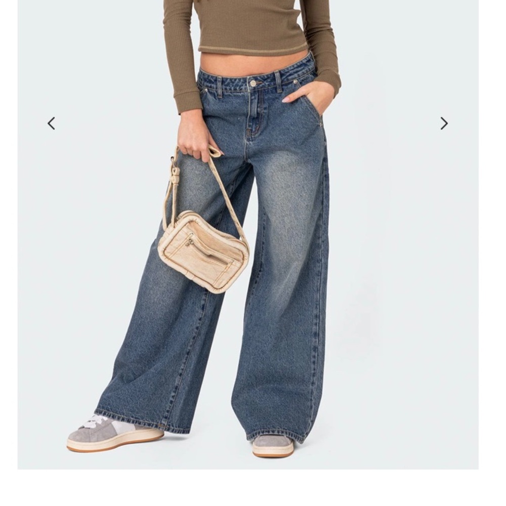 Edikted Women's Blue Wide-Leg Jeans